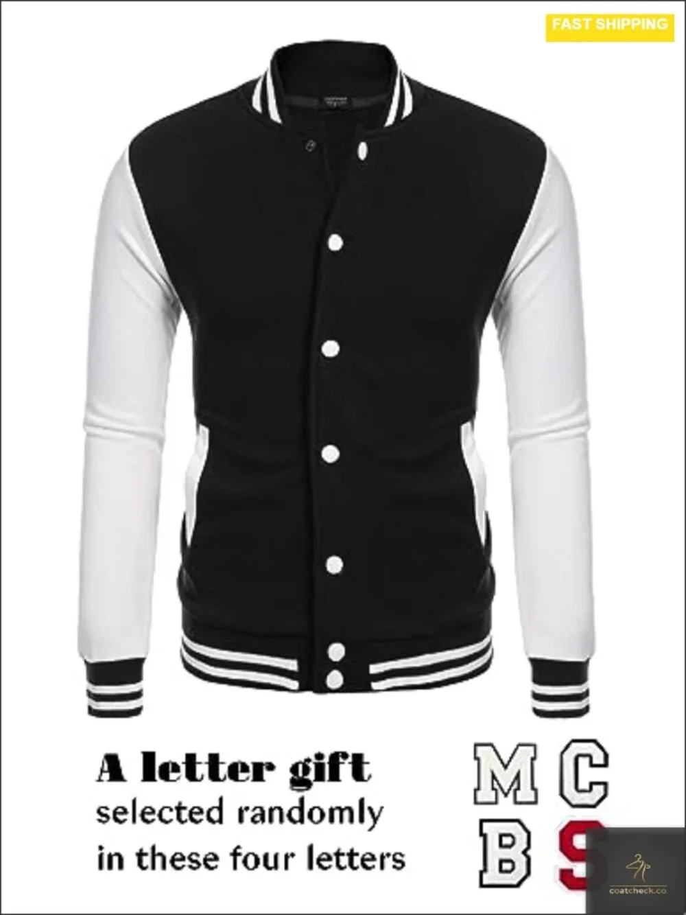 Slim Fit Cotton Varsity Letterman Baseball Bomber Jacket